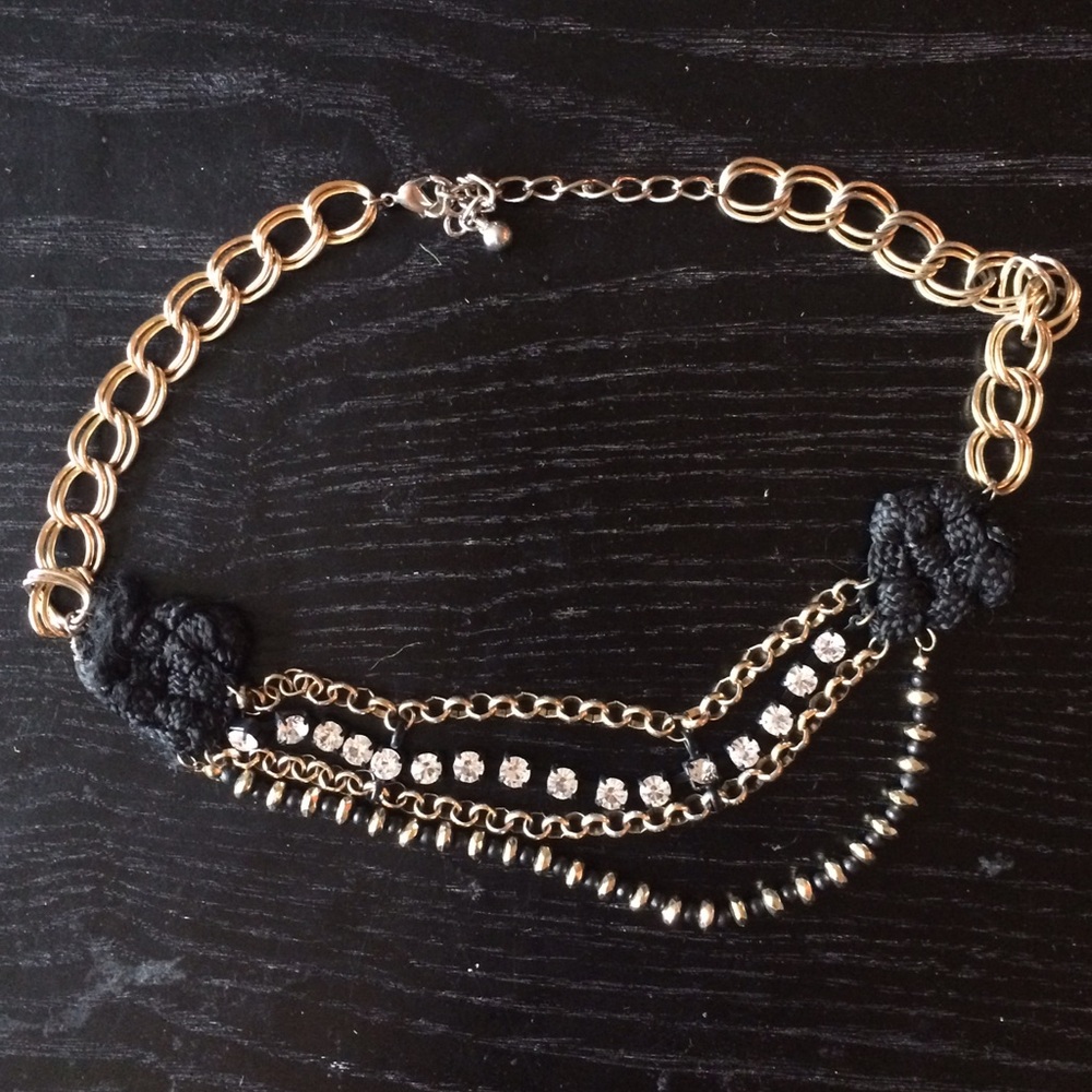 Anthropologie Gold & Black Necklace